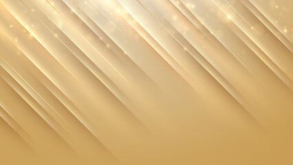 Golden lines luxury glittering with light and shadow abstract background. vector illustration