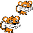 little tiger cartoon expression pack vector