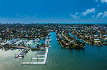 Fototapete - Marco Island Florida Aerial View Ocean Horizon