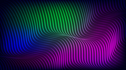 Poster - Abstract wave technology background with light, Network connection structure concept.