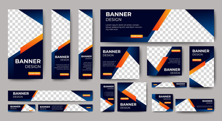 
Abstract banner design web template Set, Horizontal header web banner. Modern Gradient Blue cover header background for website design, Social Media Cover ads banner, flyer, invitation card