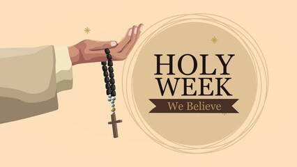 Poster - holy week lettering animation with rosary