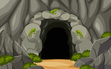 Wall Mural - Natural cave in the forest background