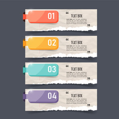 Poster - Text box design with note papers mockups.	

