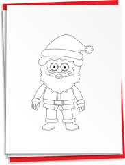 Wall Mural - Hand drawn Santa on paper