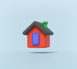 minimal style cute home, house icon isolated. 3d rendering