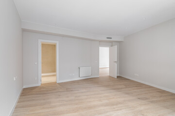 Wall Mural - Modern and empty contemporary interior. White walls and doors in new apartment.