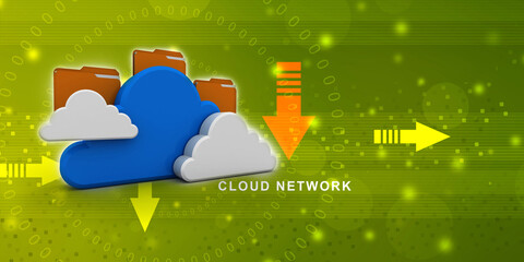 Poster - 3d rendering cloud  folder network
 