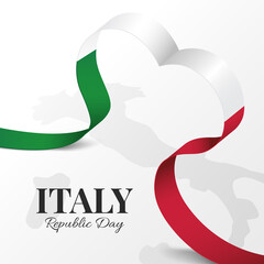 Poster - Vector Illustration of Republic Day Italy. Ribbon
