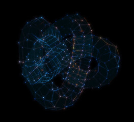 Poster - Abstract technology background from lines and dots