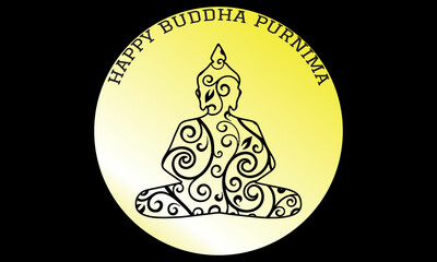 Poster - Happy Buddha Purnima Vector Illustration 