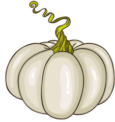 Wall Mural - Cute halloween white pumpkin isolated