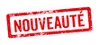 Red stamp on a white background  - Novelty in french - Nouveauté