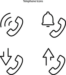 Aufkleber - telephone icons isolated on white background, telephone icon thin line outline linear telephone symbol for logo, web, app, UI. telephone icon simple sign.