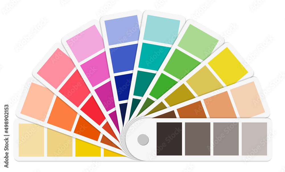 Color palette guide - paper fan isolated on white background Stock ...