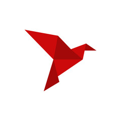 Wall Mural - origami bird logo icon design template vector