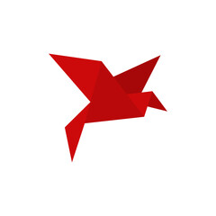 Wall Mural - origami bird logo icon design template vector