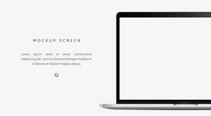 Wall Mural - Realistic laptop screen mockup. Ready layout for your design. Vector illustration with high detail.	