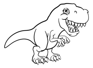 Wall Mural - Dinosaur T Rex Animal Cartoon Illustration