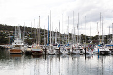 Yachts Moored On The Derwent River At The Bellerive Yacht Club