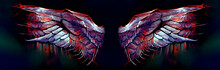 Hand Drawn Bleeding Angel Wings Wallpaper. Bloody Wings