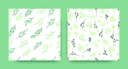 Sticker - Seamless Eucalyptus Pattern. Nature Foliage Texture. Spring Dress Design. Floral Pattern. Vector Fern Leafs. Cute Botanical Border. Elegant Flower Print. Tropical Eucalyptus Pattern.