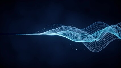 Poster - Flowing wave lines, curve pattern, 3d rendering.