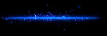 シンプルなネオンのように発光する直線　ライン　横線　発光　光　幻想的　ネイビー　コバルトブルー　青