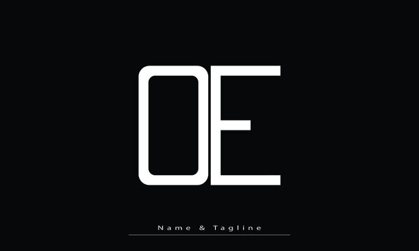 Alphabet letters Initials Monogram logo OE , EO