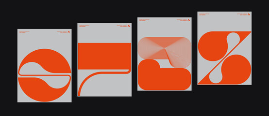 Fototapete - Swiss Poster Design Graphics Set Made With Helvetica Typography Aesthetics And Geometric Forms