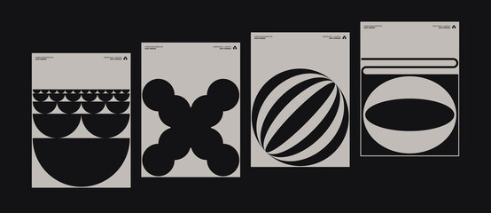 Fototapete - Swiss Poster Design Graphics Set Made With Helvetica Typography Aesthetics And Geometric Forms