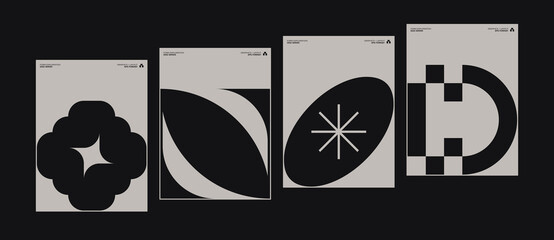 Fototapete - Swiss Poster Design Graphics Set Made With Helvetica Typography Aesthetics And Geometric Forms
