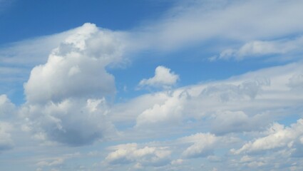 Canvas Print - Beautiful cloudscape in blue sky, natural background