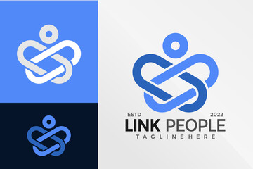 Wall Mural - Link People Care Logo Design Vector illustration template