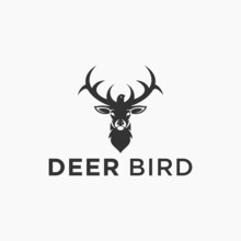 Bird And Deer Logo Or Hunting Logo