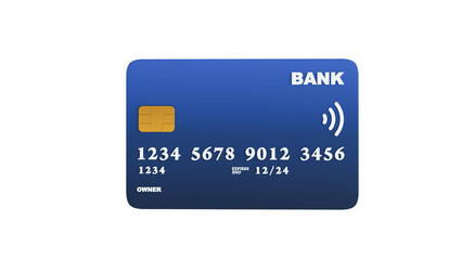 Poster - 3D render of credit card isolated on white background