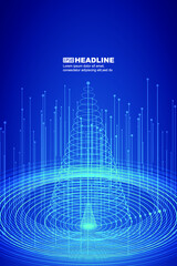 Poster - dot line spiral ripple internet technology communication technology conceptual background