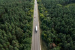 Aerial view of traffic on highway, perspective view