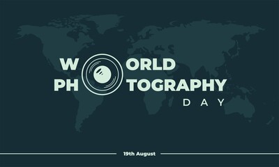 Wall Mural - world photography day, perfect design, vector illustration and text.