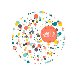 Poster - Abstract vector circle frame with halftone dots. Emblem design element for medical, treatment, biology, cosmetic. Circle with circles