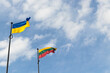 Flags of Ukraine and Lithuania.
