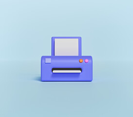 Poster - printer icon isolated. 3d render