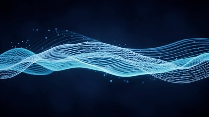 Poster - flowing wave lines, curve pattern, 3d rendering.