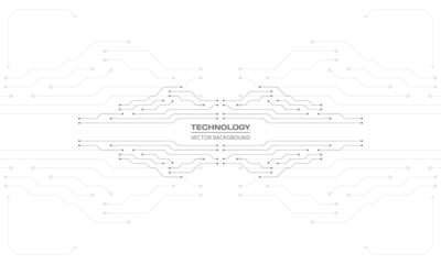 Poster - Abstract circuit board digital technology futuristic white concept background. Electronic hi tech motherboard concept. White technologies background. Vector illustration