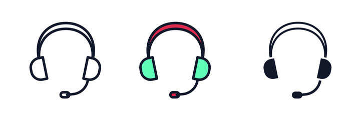 headphones icon symbol template for graphic and web design collection logo vector illustration