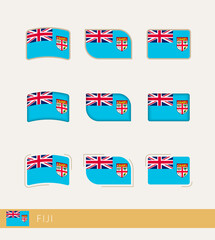 Wall Mural - Vector flags of Fiji, collection of Fiji flags.