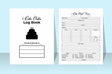Poster - cake order log book kdp interior. cake business order tracker and customer information checker templ
