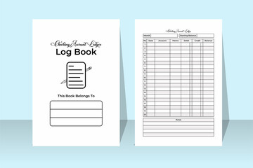 Poster - Checking account ledger log book KDP interior. Bank account information checker and balance tracker template. KDP interior journal. Checking account ledger for business and financial work.