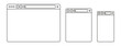 Browser window web elements. Design template with browser window for mobile device design. Browser in line style.
