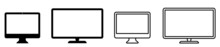 Device Icons Set. Devices Collection TV, Monitor And Desktop Computer. Flat Style.